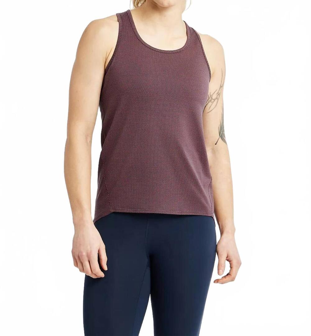 NEW OISELLE flyout racerback tank in redwood/ink blue